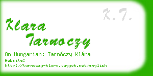 klara tarnoczy business card